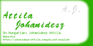 attila johanidesz business card